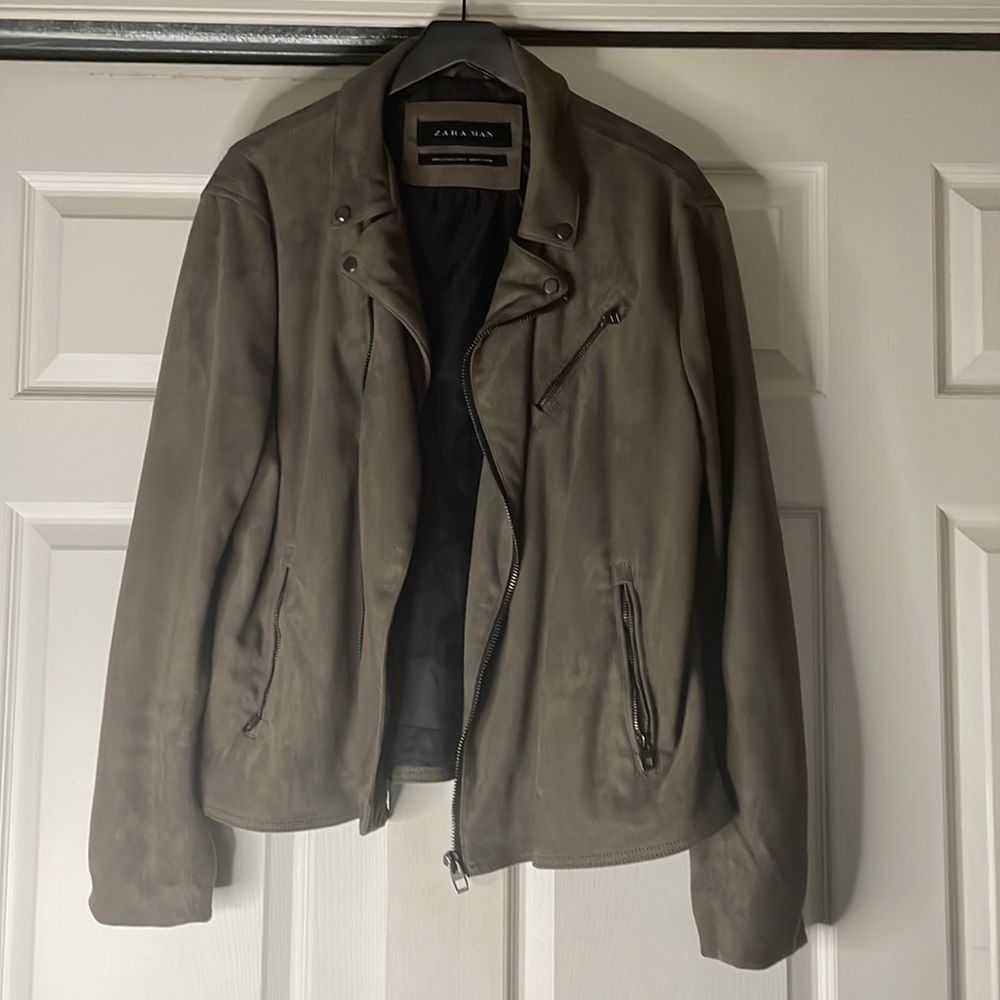 Faux Suede Moto Jacket